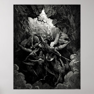 Gustave Doré Milton’s Paradise Lost Hell Engrav Poster