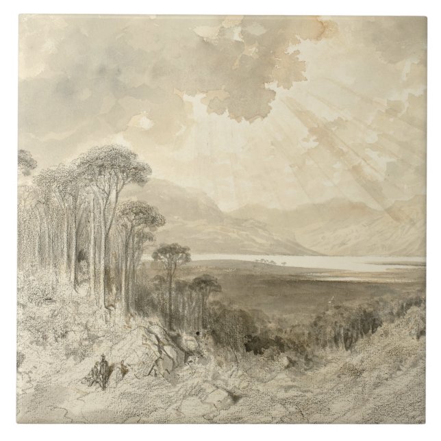 Gustave Dore - Scottish Landscape Ceramic Tile (Front)