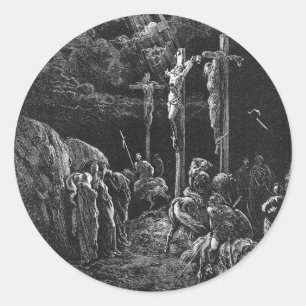 Gustave Dore The Crucifixion From La Grande Bible Classic Round Sticker