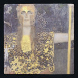 Gustave Klimt's 1898 Pallas Athene Stone Coaster<br><div class="desc">A stunning painting by an acclaimed painter,  all ready to absorb the sweat from your glass! Add a little art to your home without putting holes in the walls.</div>