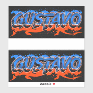 Gustavo Vorname Name Graffiti Aufkleber Sticker