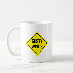 Gusty Winds Road Sign Classic Mug