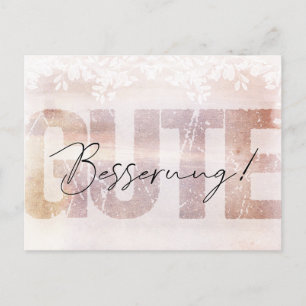 *Gute Besserung* Spruch Karte Blass Postcard