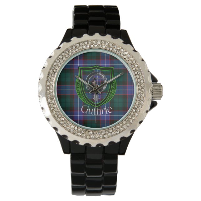 Guthrie Scottish Clan Tartan & Crest Watch (Front)