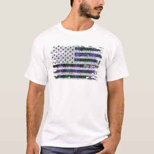 Guthrie Surname American Flag Scottish Clan Tartan T-Shirt