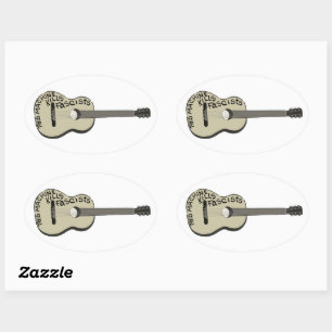 Guthrie's Guitar "This Machine Kills Fascists"  Oval Sticker