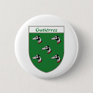Gutierrez Coat of Arms/Family Crest 6 Cm Round Badge