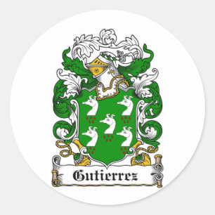 GUTIERREZ FAMILY CREST -  GUTIERREZ COAT OF ARMS CLASSIC ROUND STICKER