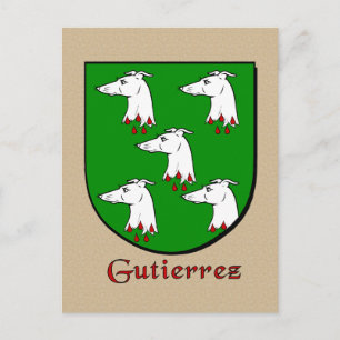 Gutierrez Family Heraldic Shield Postcard