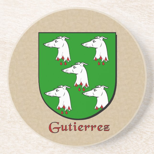 Gutierrez Heraldic Shield Coaster (Front)