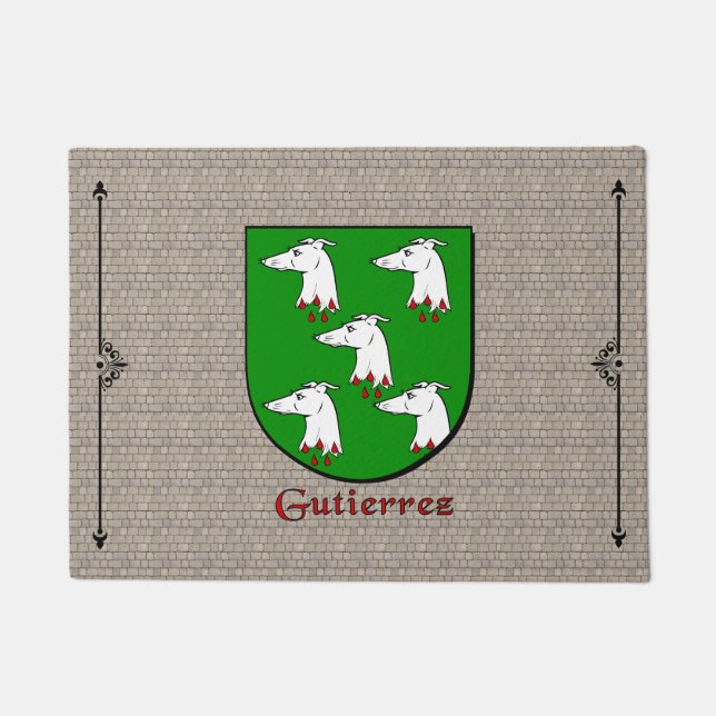 Gutierrez Historical Shield on Cobblestone Doormat (Front)