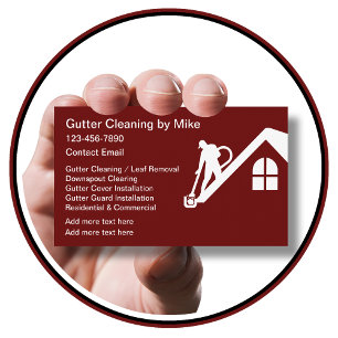 Gutter And Roof Cleaning Residential Commercial Business Card