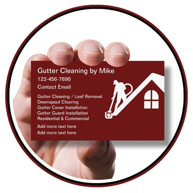 Gutter And Roof Cleaning Residential Commercial Business Card (Creator Uploaded)