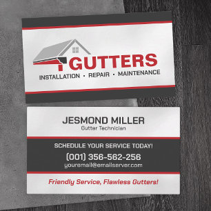 Gutter Cleaning Repair Installation Service  Business Card