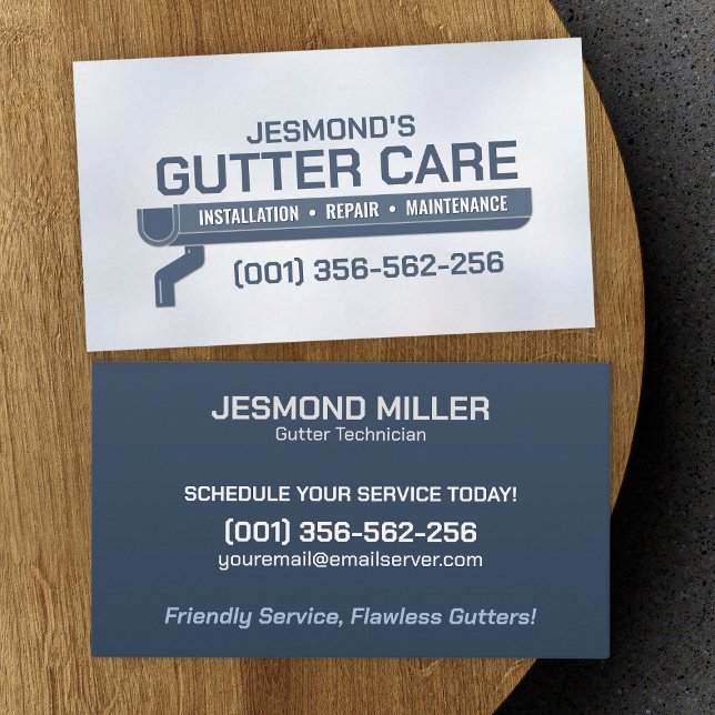 Gutter Cleaning Repair Installation Service  Business Card (Creator Uploaded)