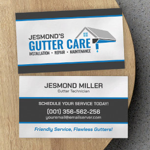 Gutter Cleaning Repair Installation Service  Business Card