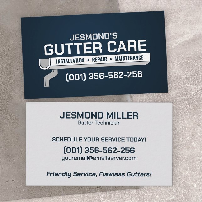 Gutter Cleaning Repair Installation Service  Business Card (Creator Uploaded)