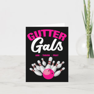 Gutter Gals Funny Bowling Team Name Women Girls Card