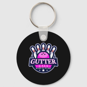 Gutter Gals Funny Bowling Team Name Women Matching Key Ring