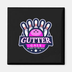 Gutter Gals Funny Bowling Team Name Women Matching Magnet