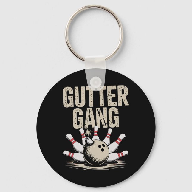 Gutter Gang Bowling 1  Key Ring (Front)