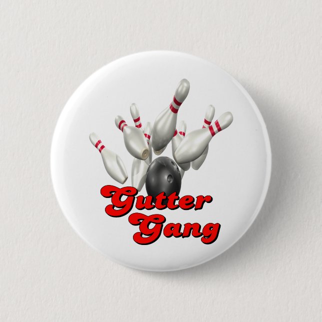 Gutter Gang Bowling 6 Cm Round Badge (Front)