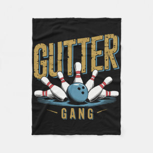 Gutter Gang Bowling Funny Bowler 1  Fleece Blanket
