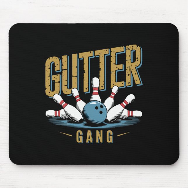 Gutter Gang Bowling Funny Bowler 1  Mouse Pad (Front)