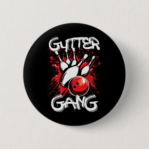 Gutter Gang Bowling Player Strike Bowler Matching 6 Cm Round Badge