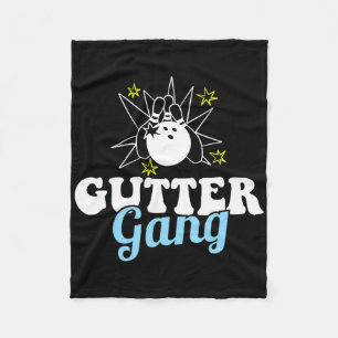Gutter Gang Funny Bowling Team Club Coach Bowler H Fleece Blanket
