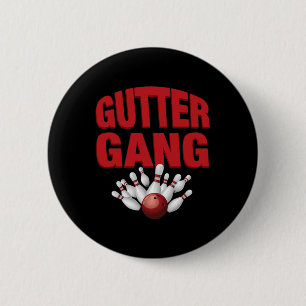 Gutter Gang Funny Bowling Team Name Matching 6 Cm Round Badge