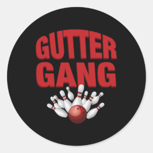 Gutter Gang Funny Bowling Team Name Matching Classic Round Sticker