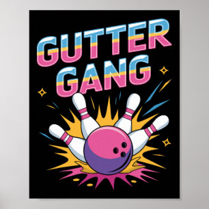 Gutter Gang Shirt Funny Bowling Shirts Gutter Bowl Poster