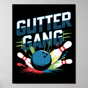Gutter Gang Shirt Funny Bowling Shirts Gutter Bowl Poster