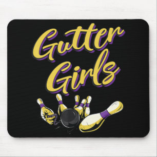 Gutter Girls, Fun Women Girls Bowling Team Name Mouse Pad