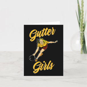 Gutter Girls Funny Retro Bowling Team Gift Card