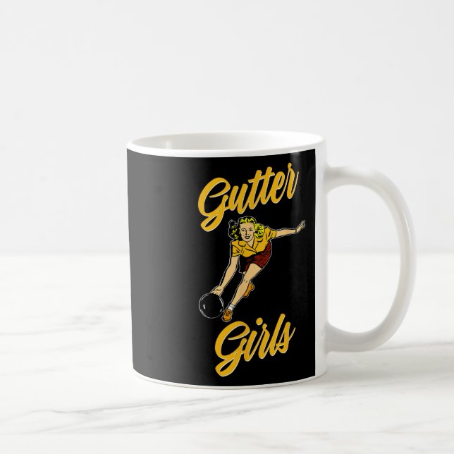 Gutter Girls Funny Retro Bowling Team Gift  Coffee Mug (Right)