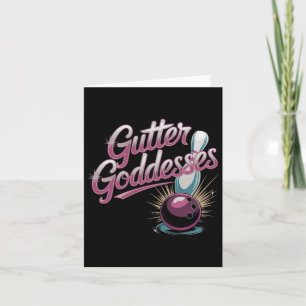 Gutter Goddesses Funny Womens Matching Bowling Tea Card