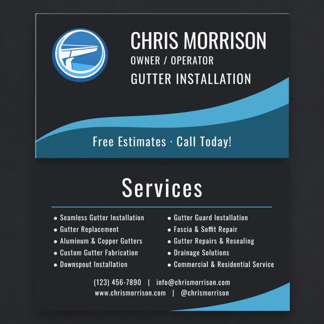 Gutter Installation Service  Business Card (Creator Uploaded)