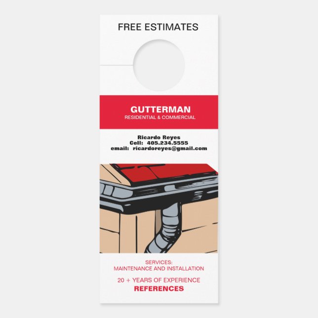 Gutter Service Free Estimate Reference Door  Hanger (Front)