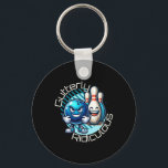 Gutterly Ridiculous Cartoon Bowling  Key Ring<br><div class="desc">Gutterly Ridiculous Cartoon Bowling</div>