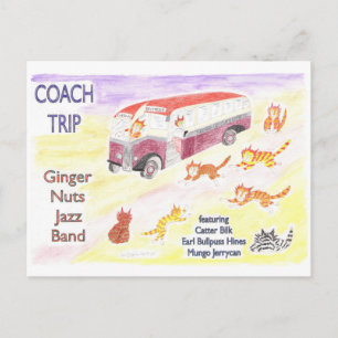 Guy Arab Coach Trip to Jazz Band Gig Postcard