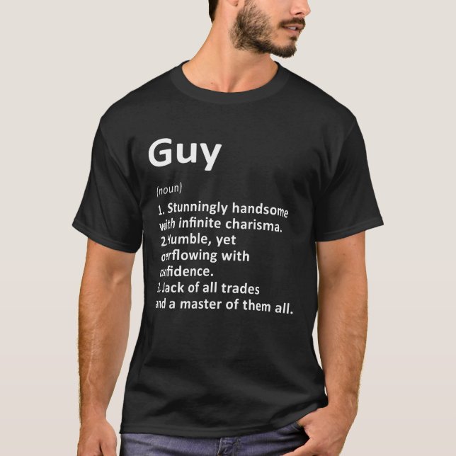 Guy Definition Personalised Name Funny Birthday Gi T-Shirt (Front)