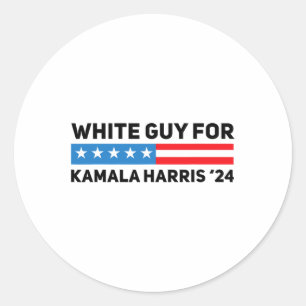 Guy For Kamala Harris 2024 President Election  Classic Round Sticker