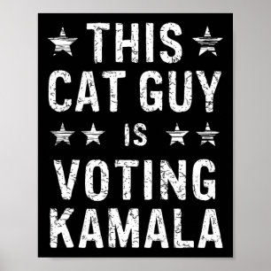 Guy For Kamala Vote Blue 2024 President Harris Dem Poster