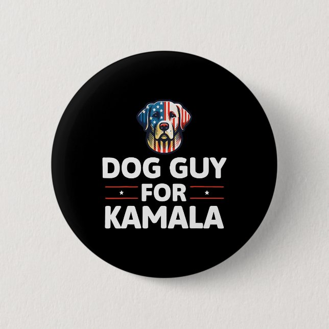 Guy For Kamala Vote Blue  6 Cm Round Badge (Front)