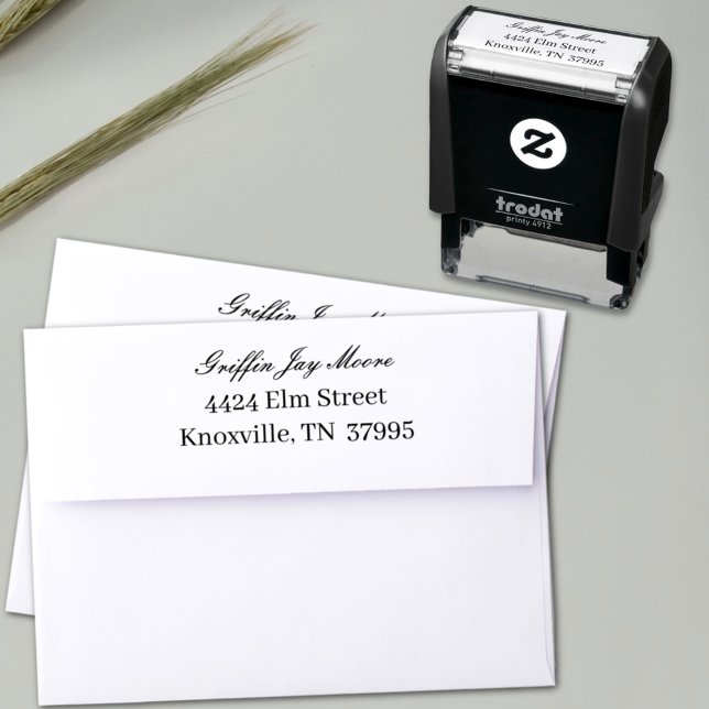 Guy Grad Modern Custom Return Address Self-inking Stamp (Creator Uploaded)
