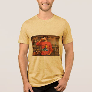 Guy having an IPA with a wakeboard shirt