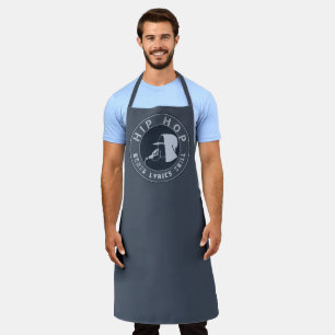 GUY IN HOODIE RAPPING ON THE MIC Hip Hop Apron