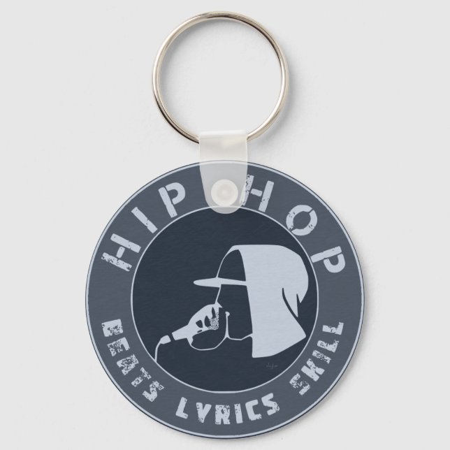 GUY IN HOODIE RAPPING ON THE MIC KEY RING (Front)